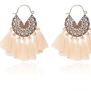 GOLD BOHO Gypsy Hippie TASSEL EARRINGS